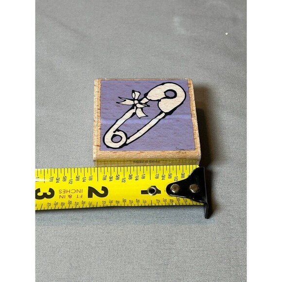 Baby Diaper Pin Rubber Crafting Stamp - Picture 4 of 4